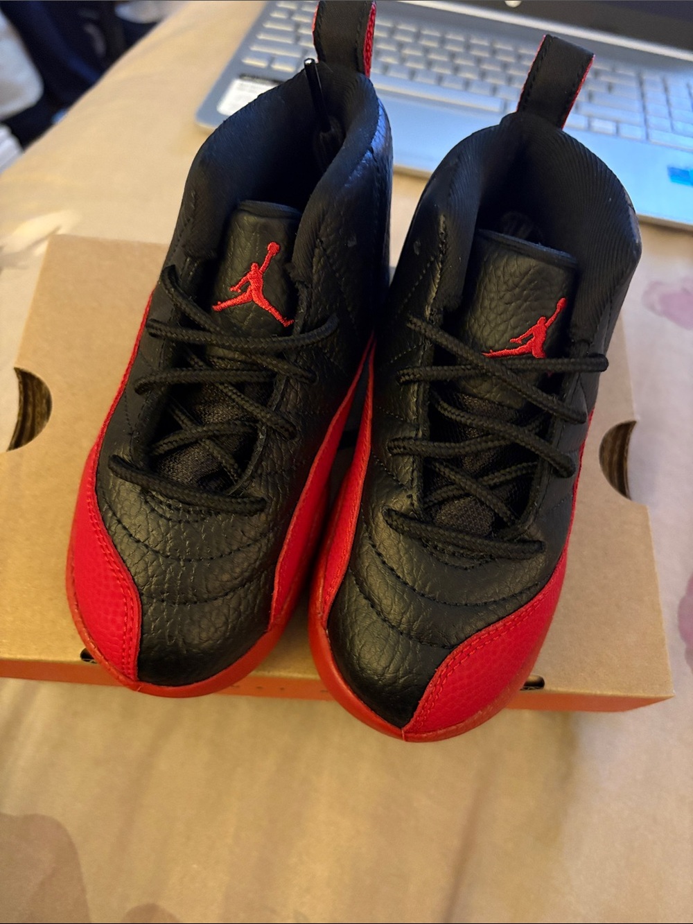 Jordan Kids Black and Red High-Top Sneakers